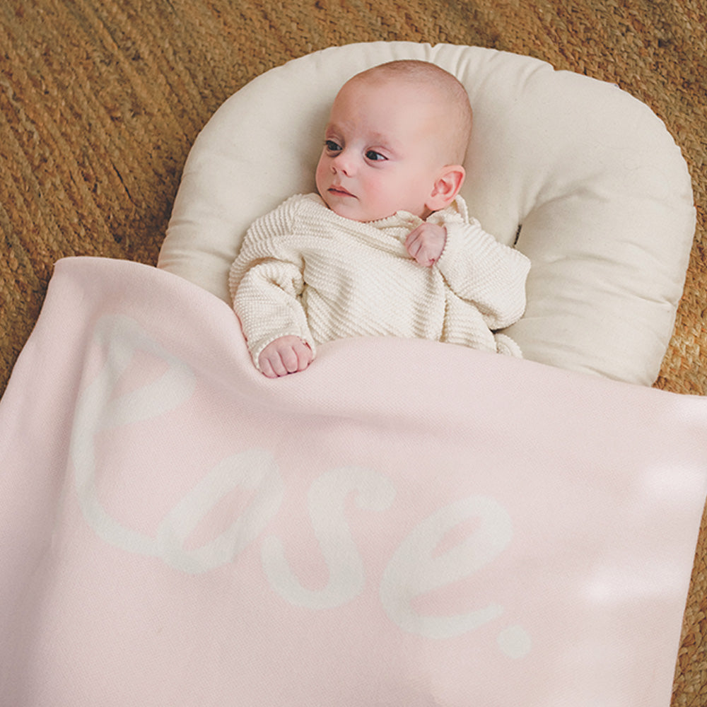 Classic Name Blanket in Pastel Pink - personalised and made to order by Namely Co, view 2