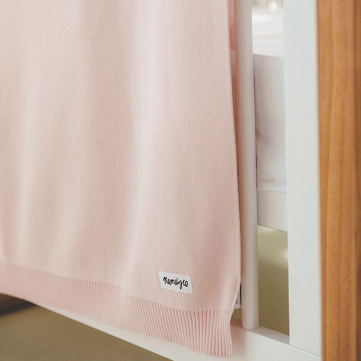 Classic Name Blanket in Pastel Pink - personalised and made to order by Namely Co, view 5