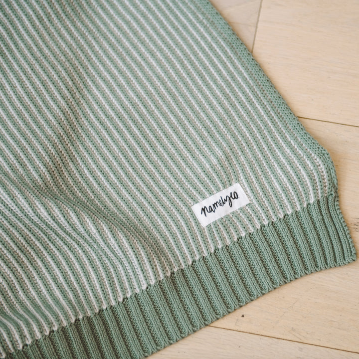 Luxe Rib Name Blanket in Lily Pad - personalised and made to order by Namely Co, view 3