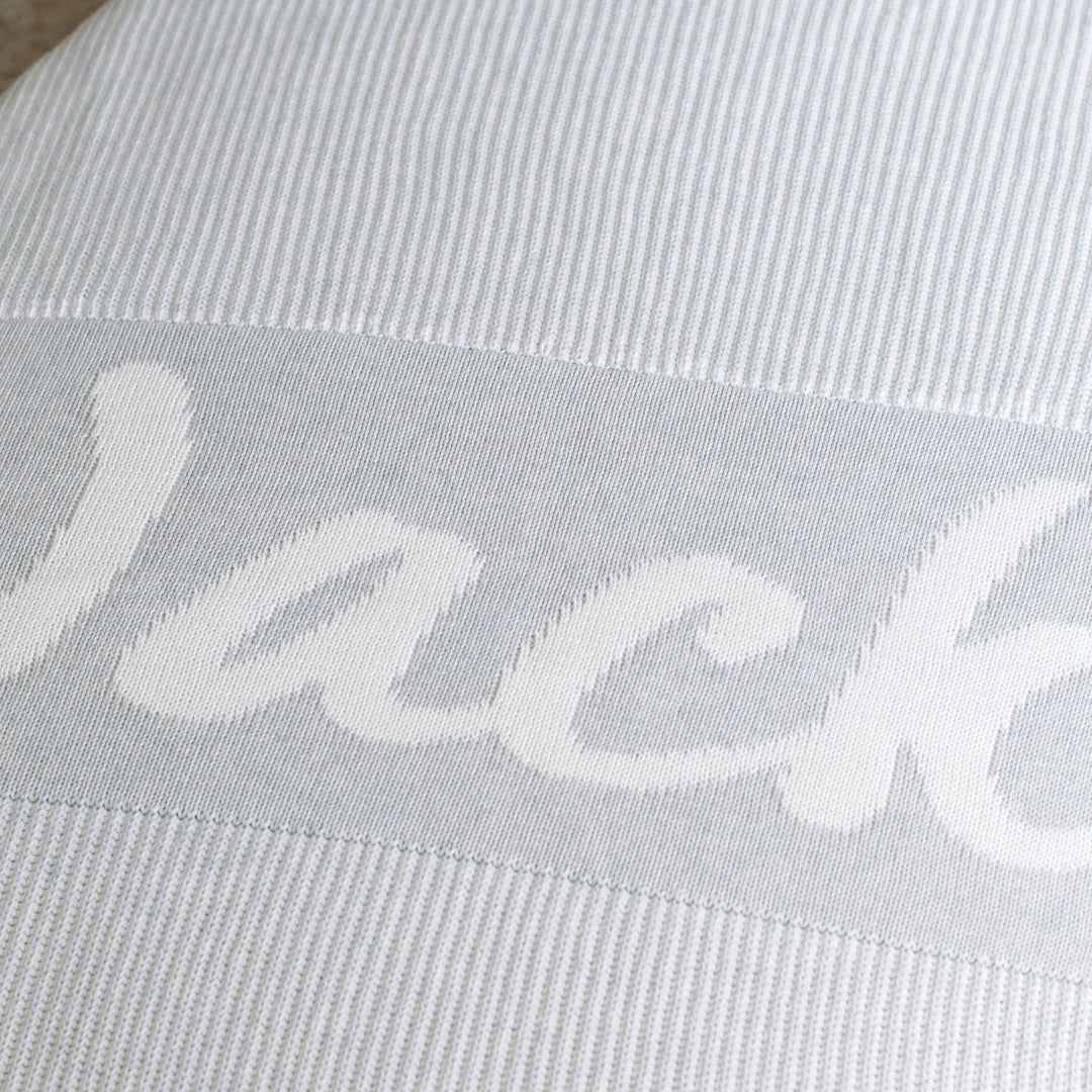 Luxe Rib Name Blanket in Snow Marle - personalised and made to order by Namely Co, view 3