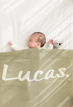 
                  
                    Load image into Gallery viewer, Lucas - Popcorn Knit Cot Blanket - Sample
                  
                