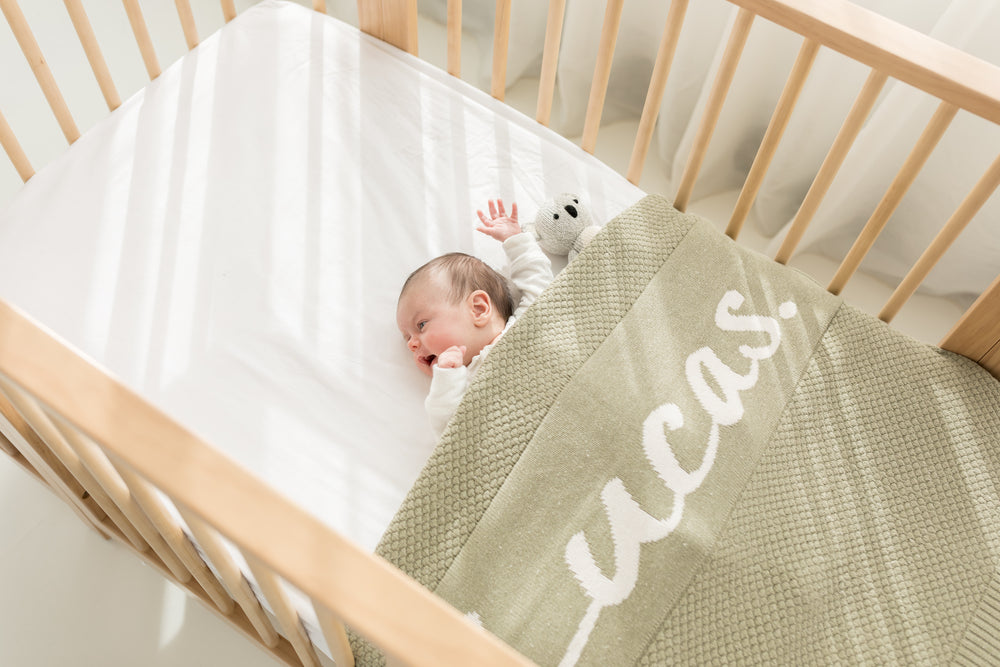 
                  
                    Load image into Gallery viewer, Lucas - Popcorn Knit Cot Blanket - Sample
                  
                