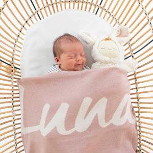 
                  
                    Load image into Gallery viewer, Misty Rose &amp;amp; Oatmeal Personalised Name Blanket
                  
                