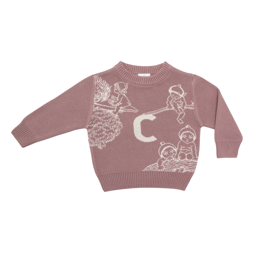May Gibbs Letter Jumper in Rose Bloom - personalised and made to order by Namely Co, view 3