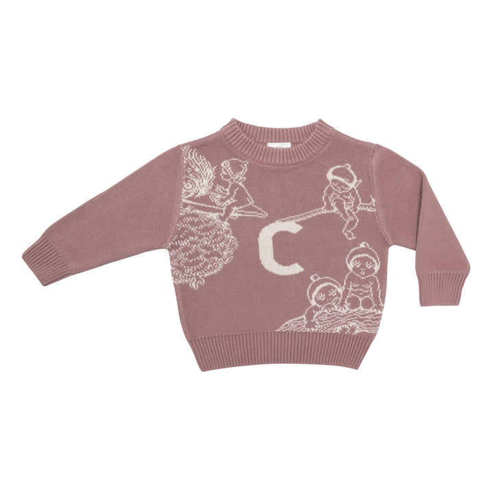 May Gibbs Letter Jumper in Rose Bloom - personalised and made to order by Namely Co, view 3