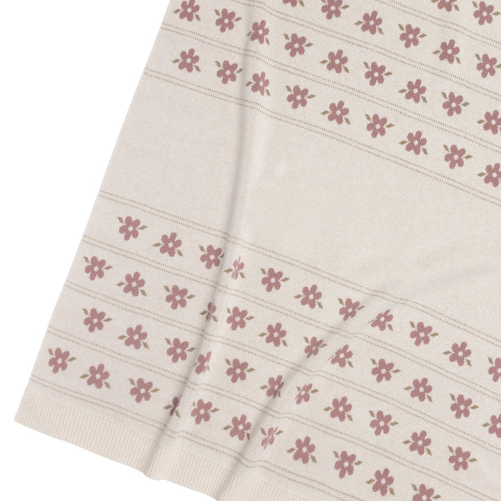 Name Blanket in Floral Oatmeal &amp; Rose Bloom - personalised and made to order by Namely Co, view 5
