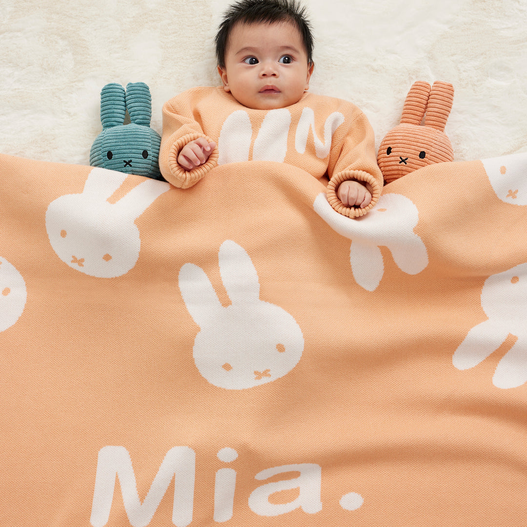 Classic Name Blanket - Miffy in Peach Nougat - personalised and made to order by Namely Co, view 4