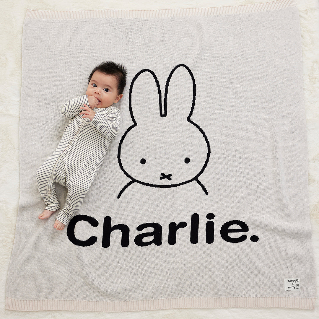 Classic Name Blanket - Miffy in Oatmeal - personalised and made to order by Namely Co, view 3