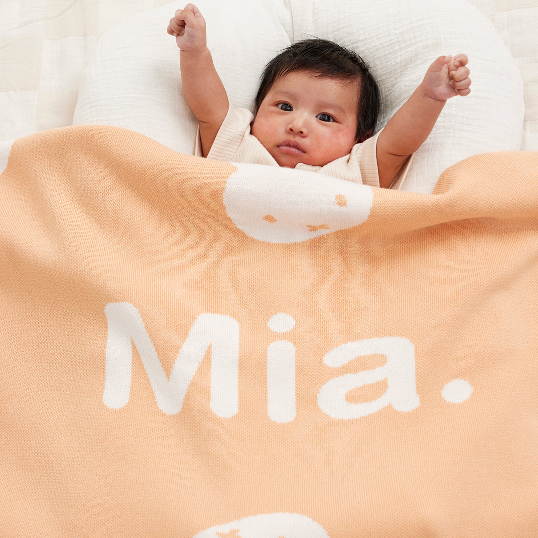 Classic Name Blanket - Miffy in Peach Nougat - personalised and made to order by Namely Co, view 5