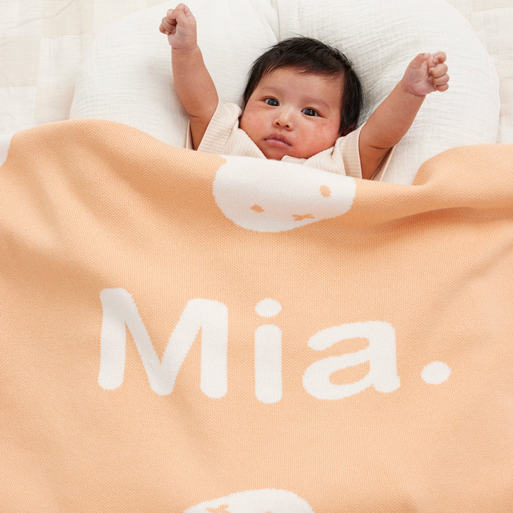 Classic Name Blanket - Miffy in Peach Nougat - personalised and made to order by Namely Co, view 5