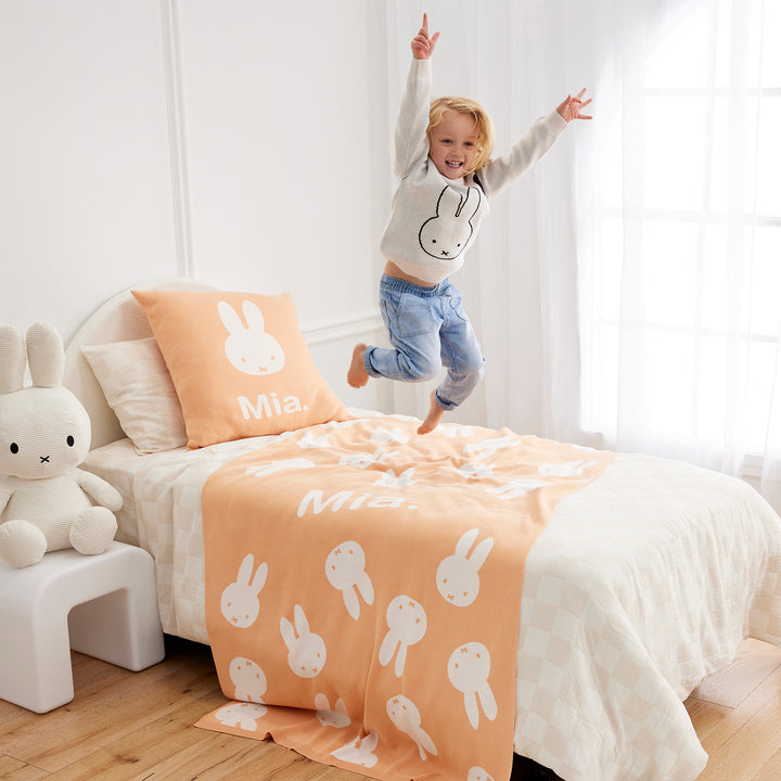 Euro Pillowcase - Miffy in Peach Nougat - personalised and made to order by Namely Co, view 3