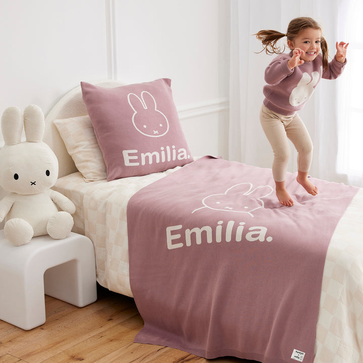 Euro Pillowcase - Miffy in Rose Bloom - personalised and made to order by Namely Co, view 3