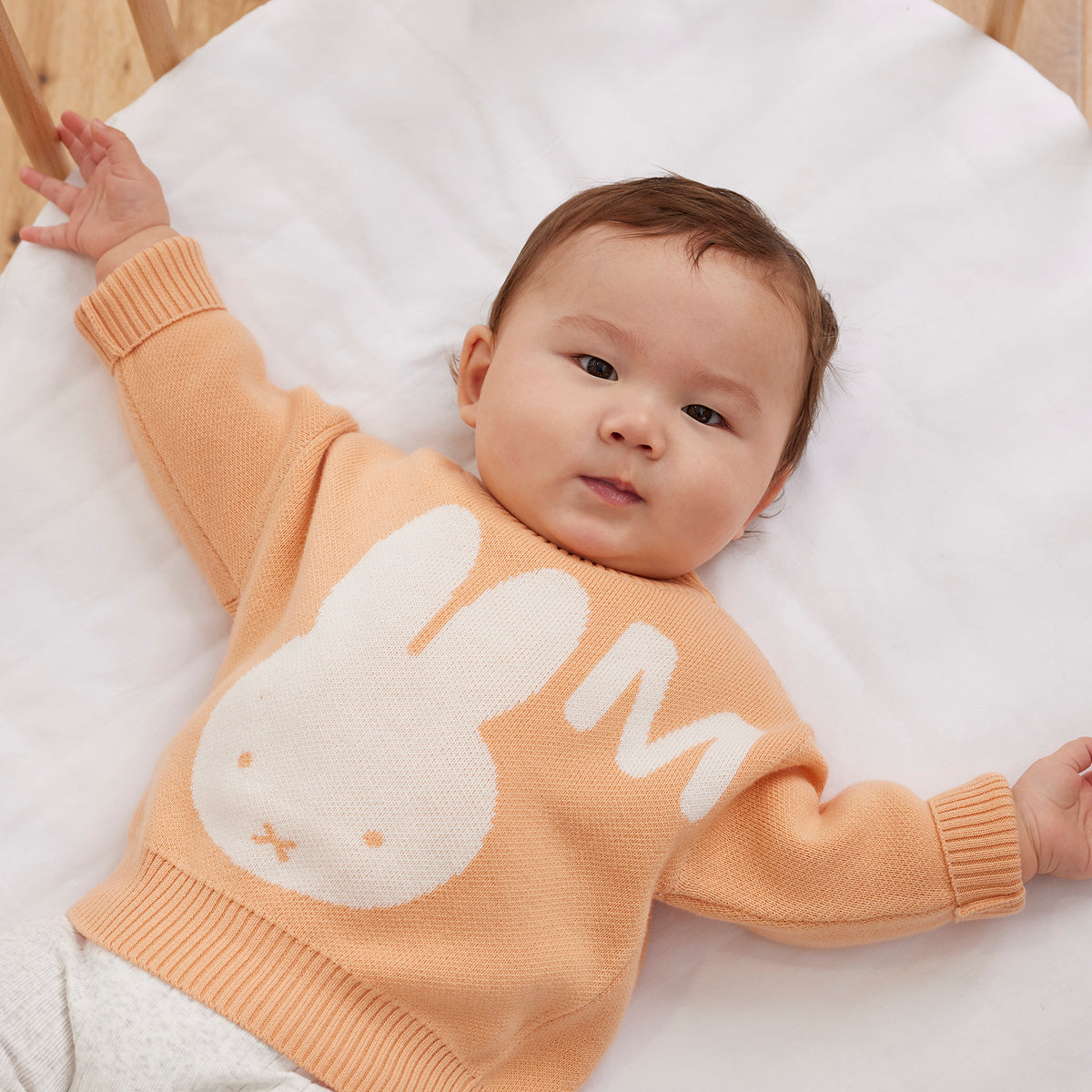 Miffy Letter Jumper in Peach Nougat - personalised and made to order by Namely Co