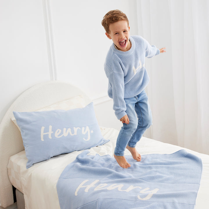 Name Pillowcase in Kentucky Blue - personalised and made to order by Namely Co
