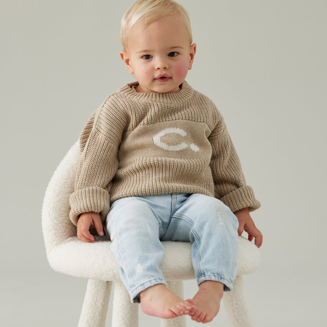 Letter Jumper in Light Camel - personalised and made to order by Namely Co, view 2