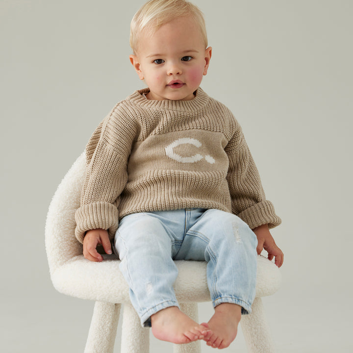 Letter Jumper in Light Camel - personalised and made to order by Namely Co, view 2