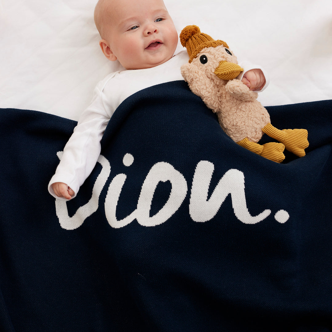 Classic Name Blanket in Navy - personalised and made to order by Namely Co, view 8