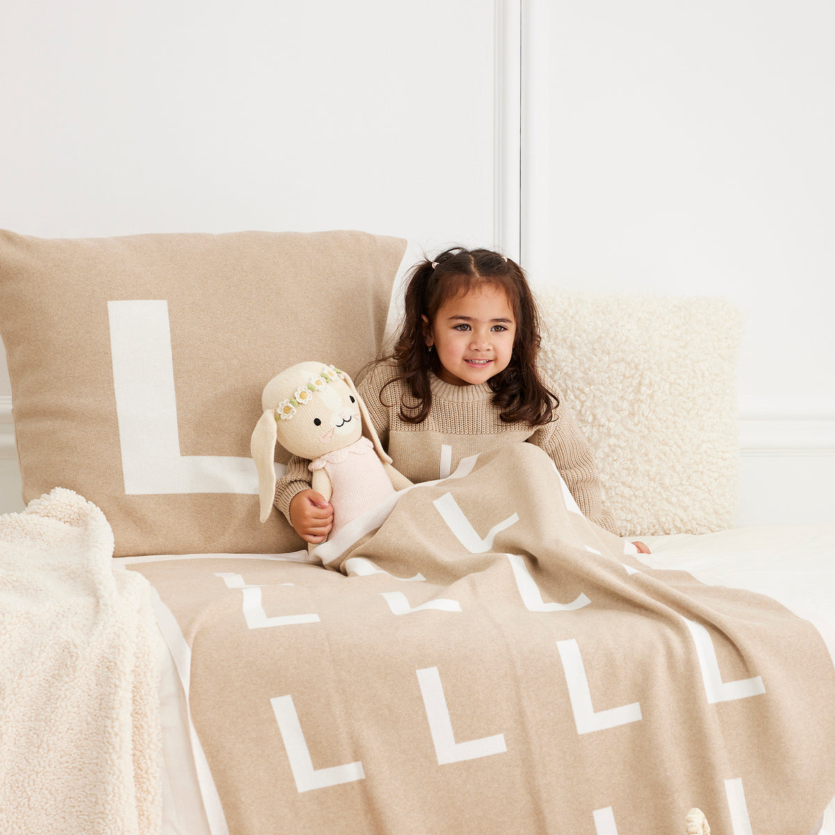 Euro Pillowcase in Light Camel - personalised and made to order by Namely Co