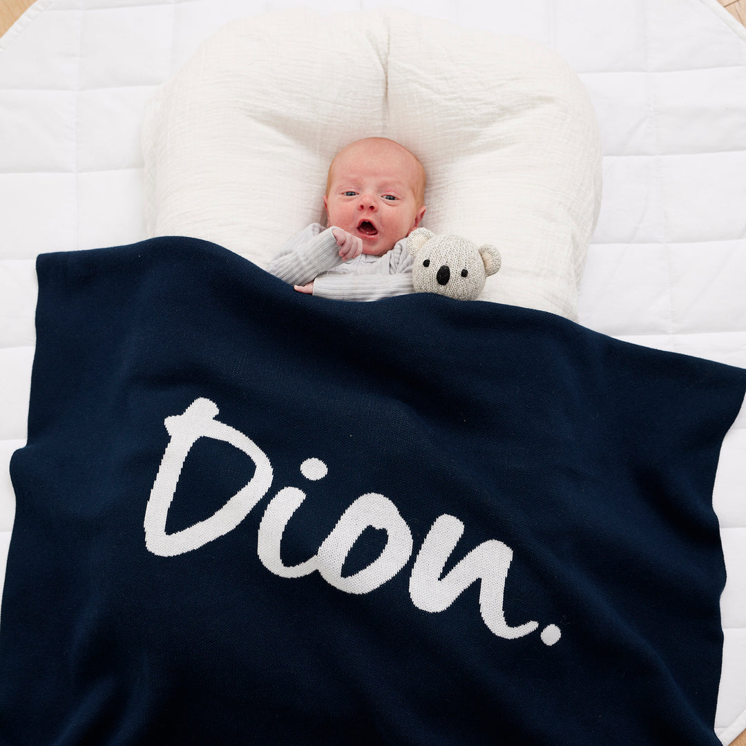 Classic Name Blanket in Navy - personalised and made to order by Namely Co, view 7