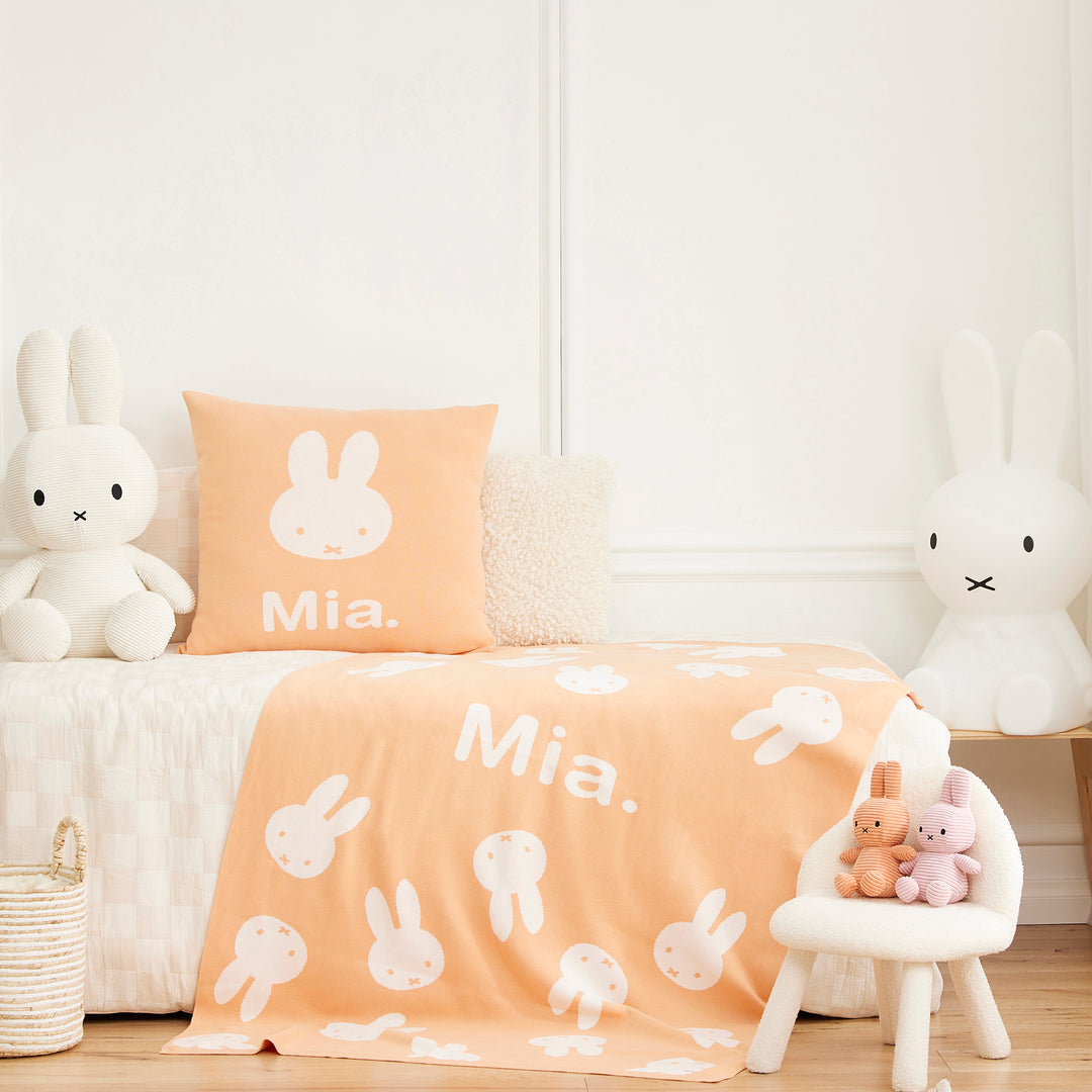 Euro Pillowcase - Miffy in Peach Nougat - personalised and made to order by Namely Co, view 4