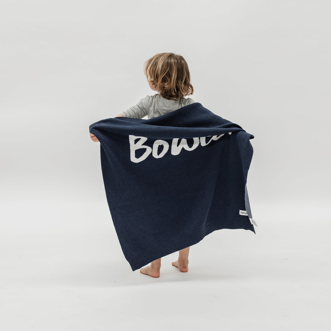 Classic Name Blanket in Navy - personalised and made to order by Namely Co, view 4