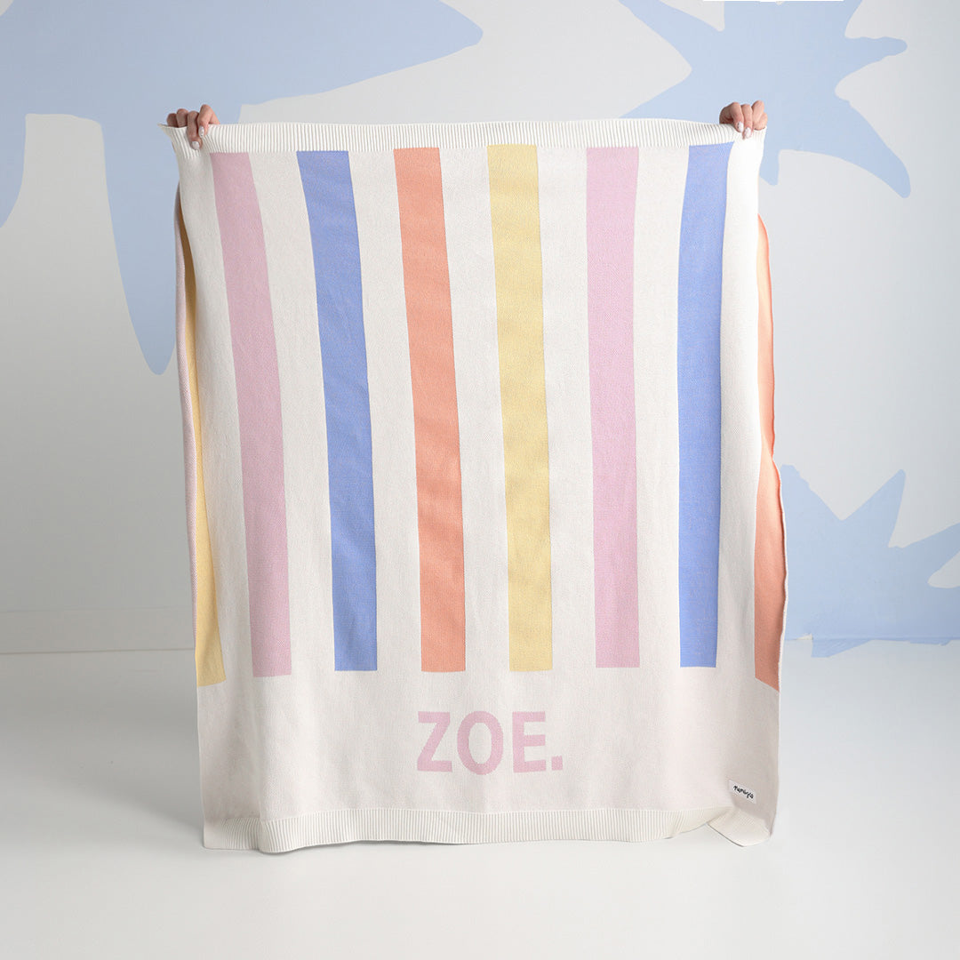 Classic Name Blanket in Stripe - personalised and made to order by Namely Co, view 2
