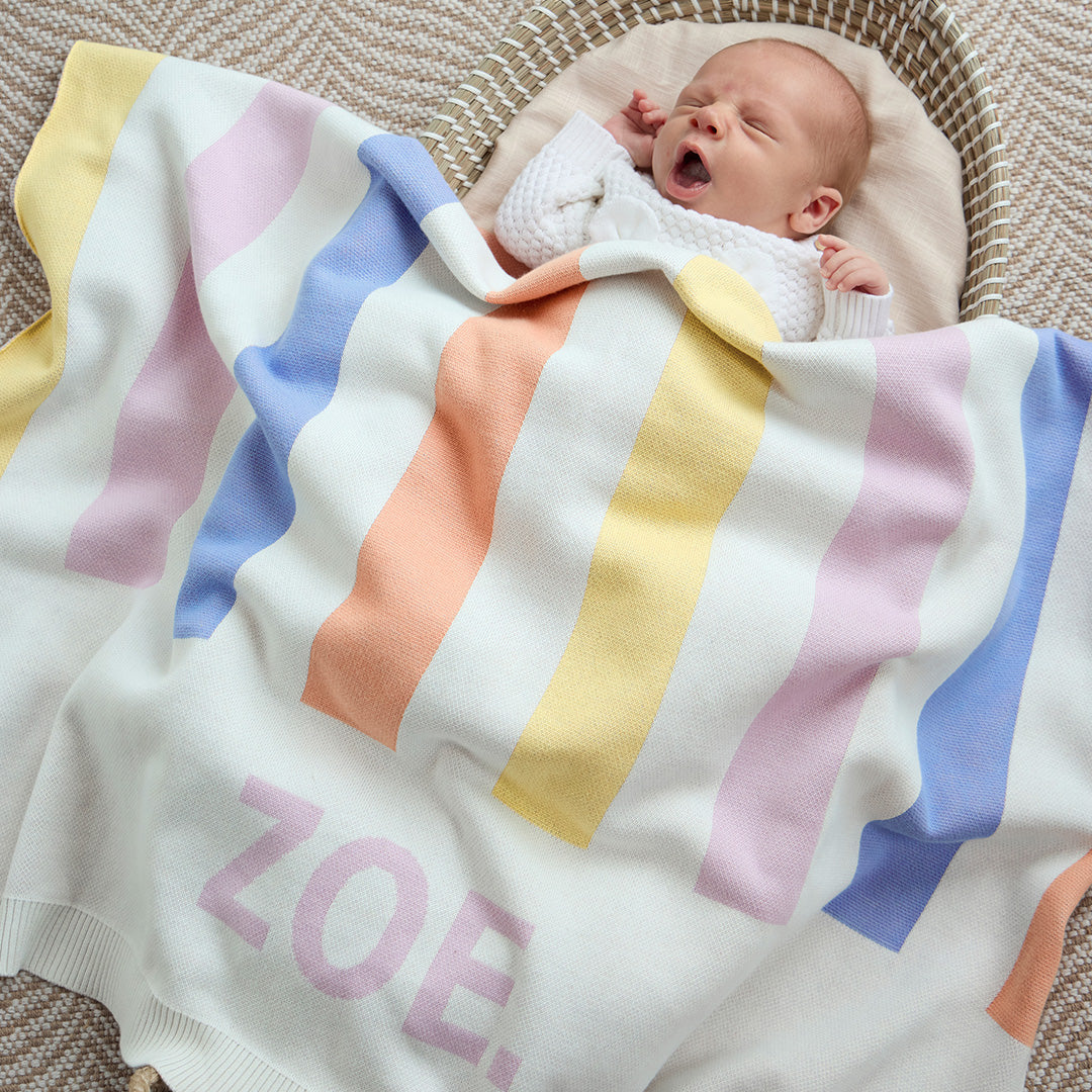 Classic Name Blanket in Stripe - personalised and made to order by Namely Co
