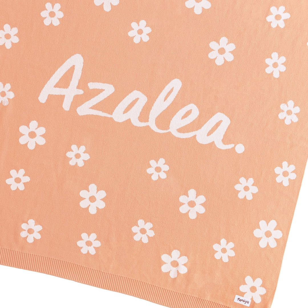 Bloom Name Blanket in Peach Nougat - personalised and made to order by Namely Co, view 7