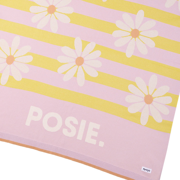 Classic Name Blanket in Daisy Stripe - personalised and made to order by Namely Co, view 4