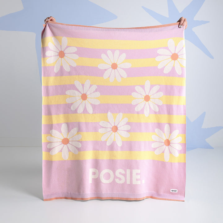 Classic Name Blanket in Daisy Stripe - personalised and made to order by Namely Co, view 2