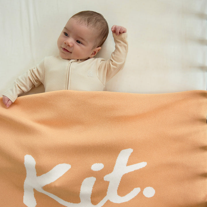 Classic Name Blanket in Peach Nougat - personalised and made to order by Namely Co, view 3
