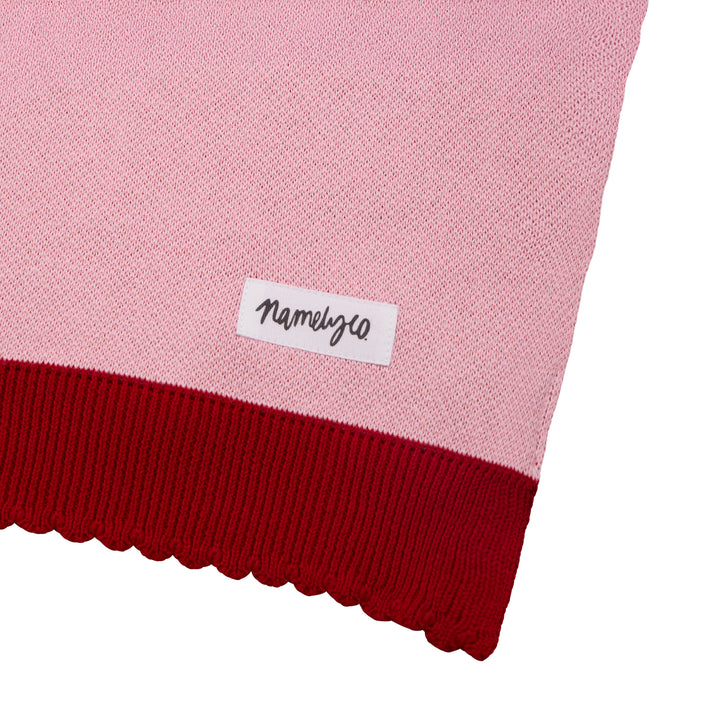 Classic Name Blanket in Cherry Squiggle - personalised and made to order by Namely Co, view 6