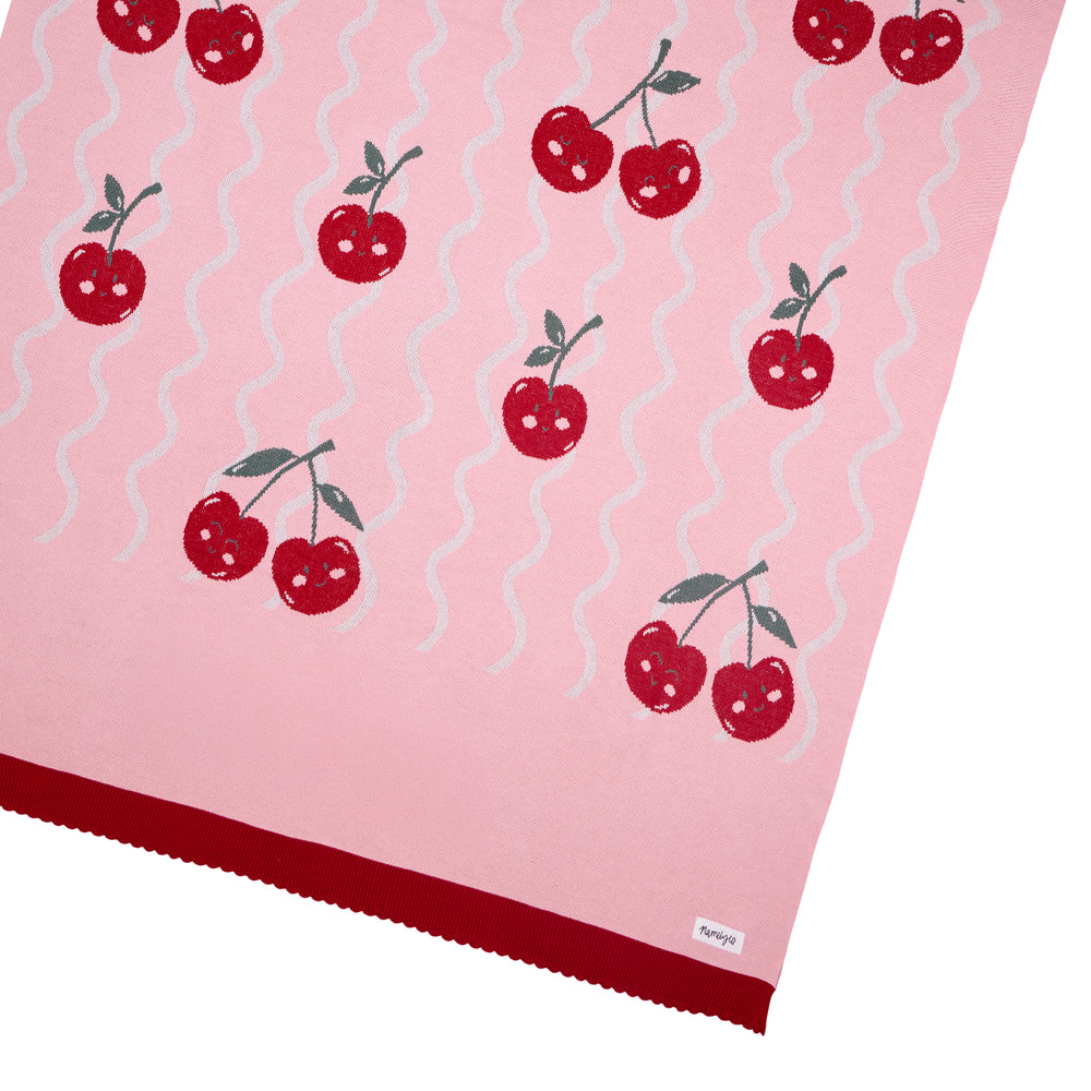 
                  
                    Load image into Gallery viewer, Cherry Squiggle Name Blanket
                  
                