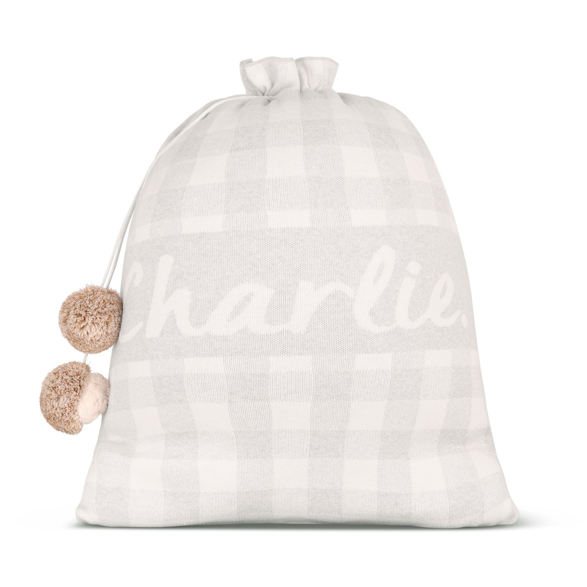 Classic Christmas Santa Sack in Snow Marle Gingham - personalised and made to order by Namely Co