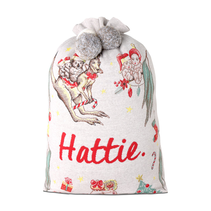 Classic Christmas Santa Sack - May Gibbs in Stone Marl - personalised and made to order by Namely Co