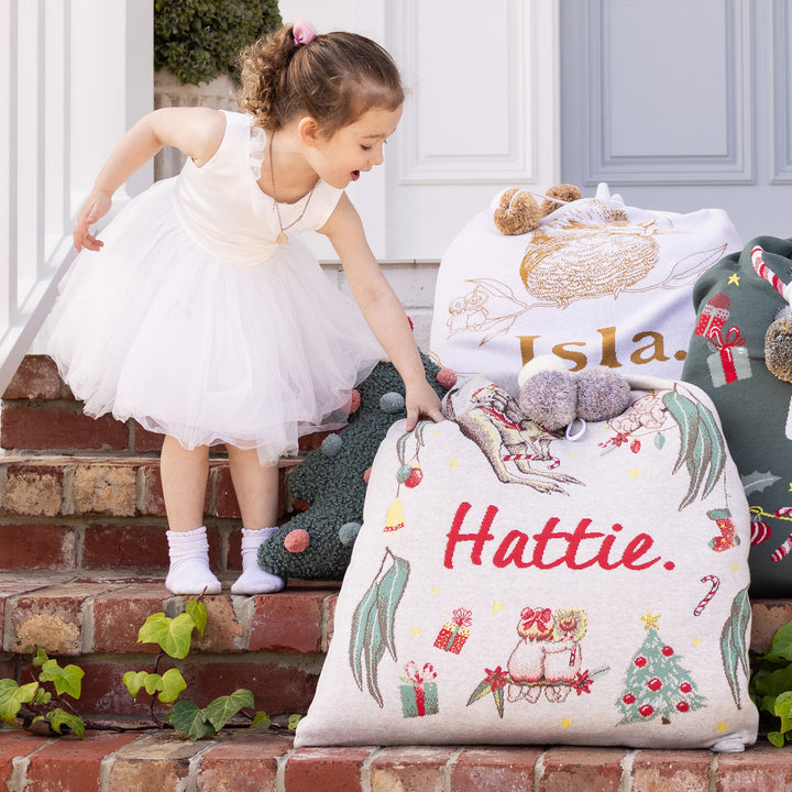 Classic Christmas Santa Sack - May Gibbs in Stone Marl - personalised and made to order by Namely Co, view 2