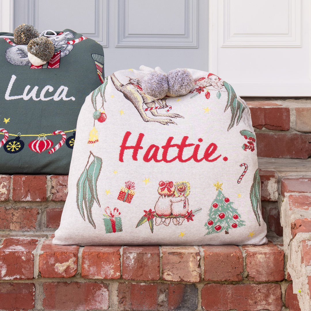 Classic Christmas Santa Sack - May Gibbs in Stone Marl - personalised and made to order by Namely Co, view 3