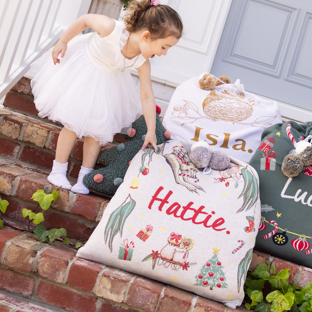 Classic Christmas Santa Sack - May Gibbs in Stone Marl - personalised and made to order by Namely Co, view 5