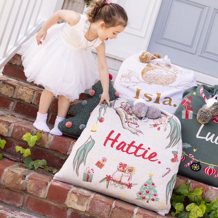 Classic Christmas Santa Sack - May Gibbs in Stone Marl - personalised and made to order by Namely Co, view 5