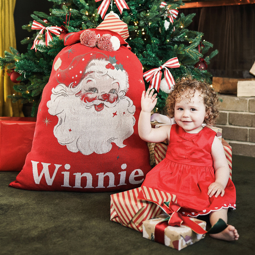 Classic Christmas Santa Sack in Vintage Santa Red - personalised and made to order by Namely Co, view 4