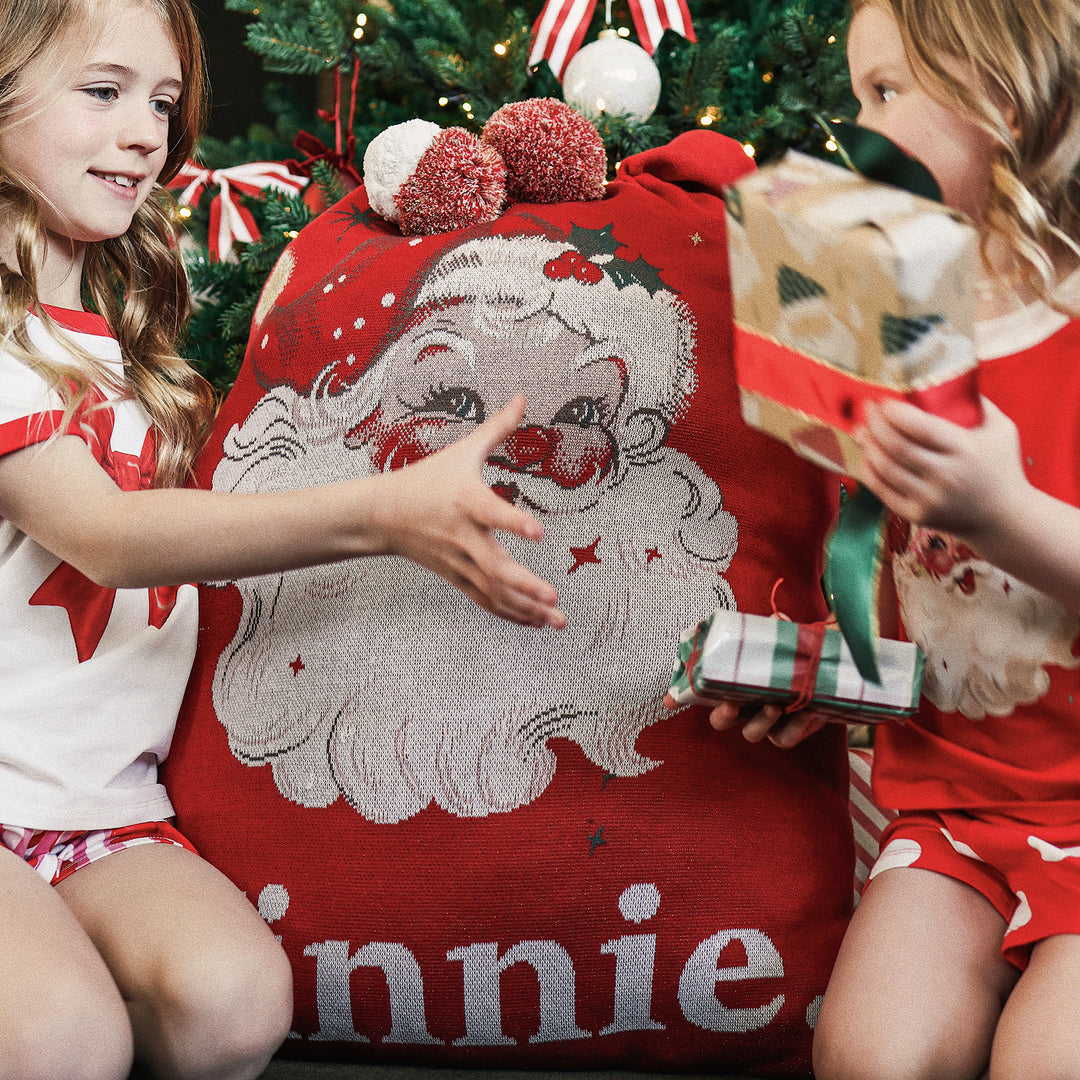 Classic Christmas Santa Sack in Vintage Santa Red - personalised and made to order by Namely Co, view 5