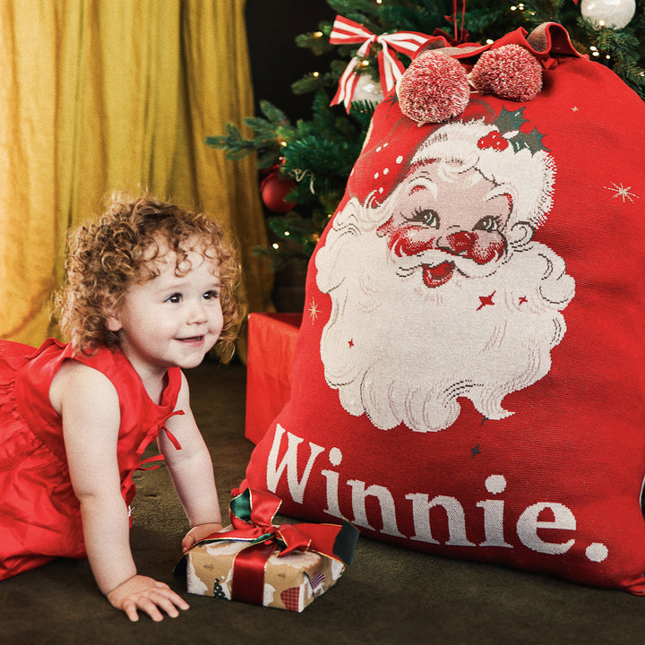 Classic Christmas Santa Sack in Vintage Santa Red - personalised and made to order by Namely Co, view 3