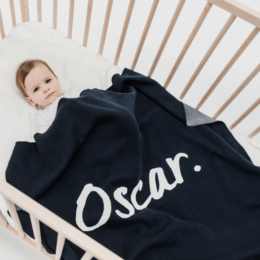 Classic Name Blanket in Navy - personalised and made to order by Namely Co, view 6