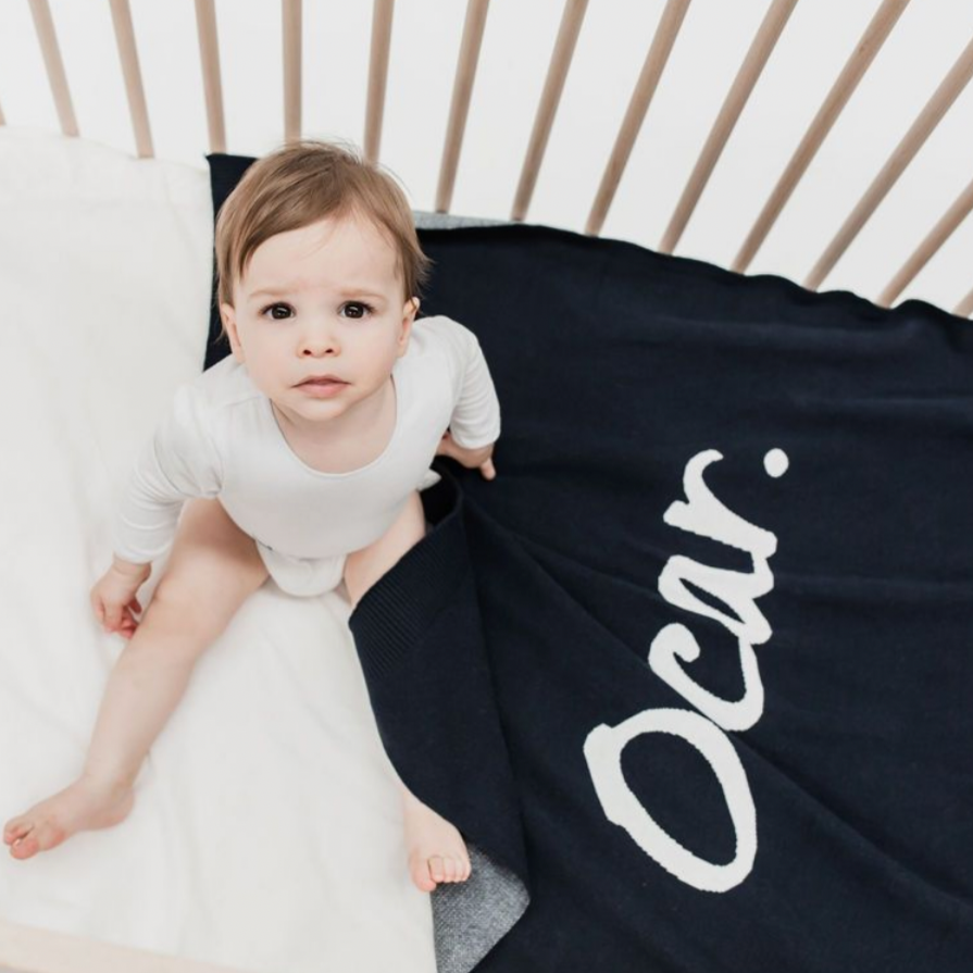 Classic Name Blanket in Navy - personalised and made to order by Namely Co, view 5