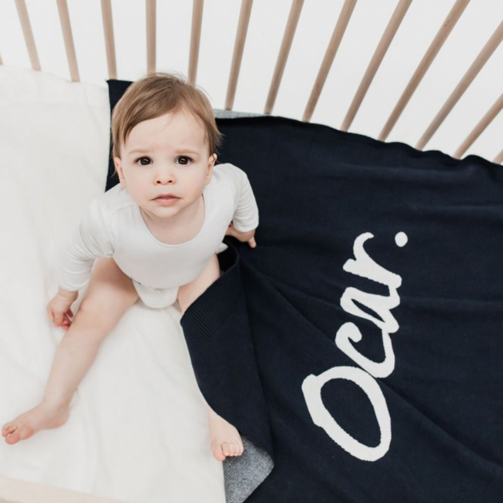 Classic Name Blanket in Navy - personalised and made to order by Namely Co, view 5