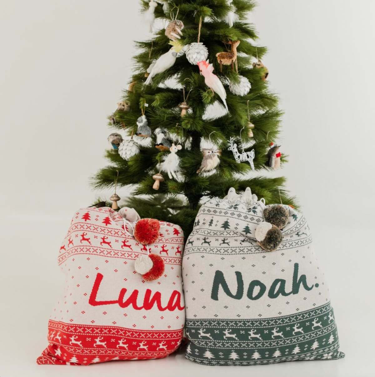 Classic Christmas Santa Sack in Fair Isle Red - personalised and made to order by Namely Co, view 2