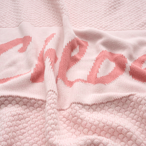 
                  
                    Load image into Gallery viewer, Popcorn Knit Name Blanket - Blush Pink
                  
                