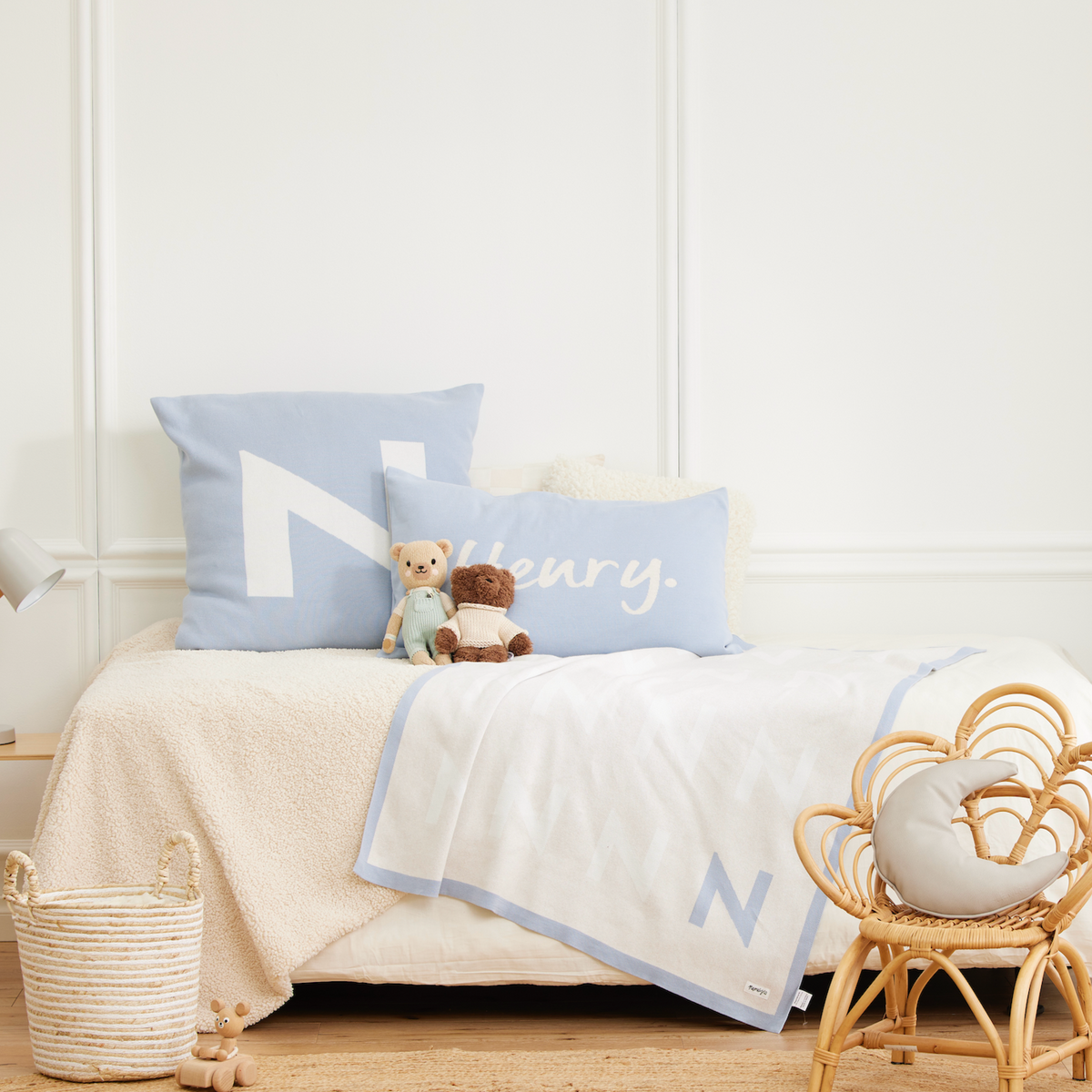 Name Pillowcase in Kentucky Blue - personalised and made to order by Namely Co, view 2