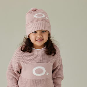 
                  
                    Load image into Gallery viewer, Chunky Knit Letter Beanie - Ballet
                  
                