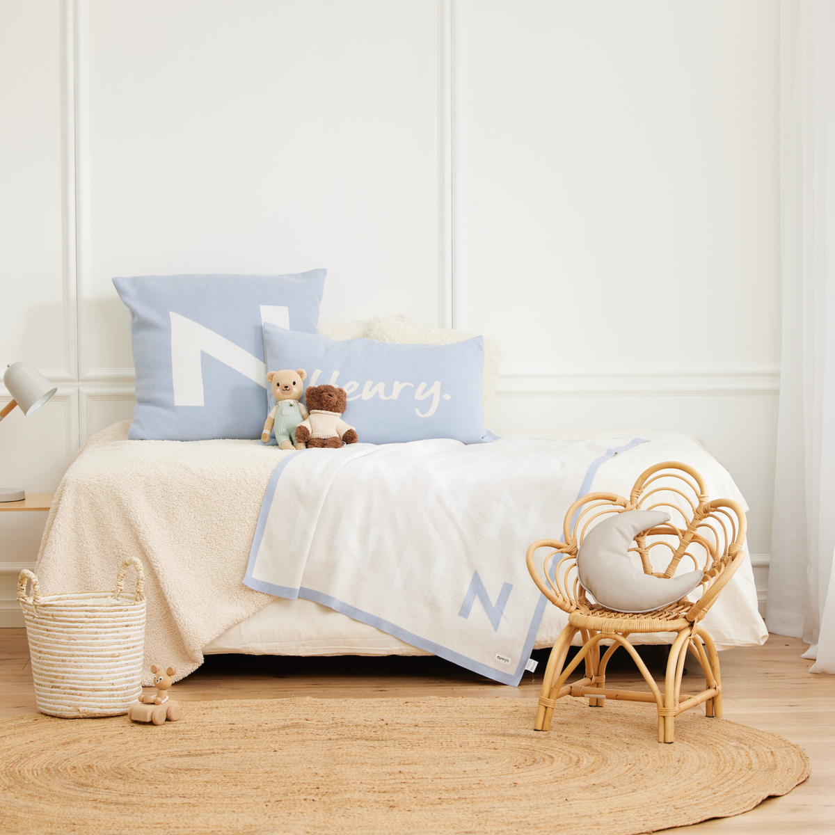 Euro Pillowcase in Kentucky Blue - personalised and made to order by Namely Co, view 2